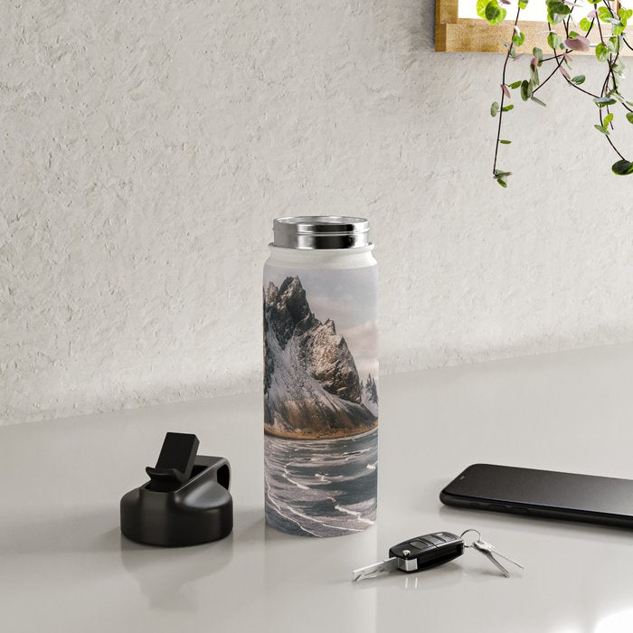 Stokksnes Icelandic Mountain Beach Sunset - Landscape Photography Water Bottle Gallery Image 5