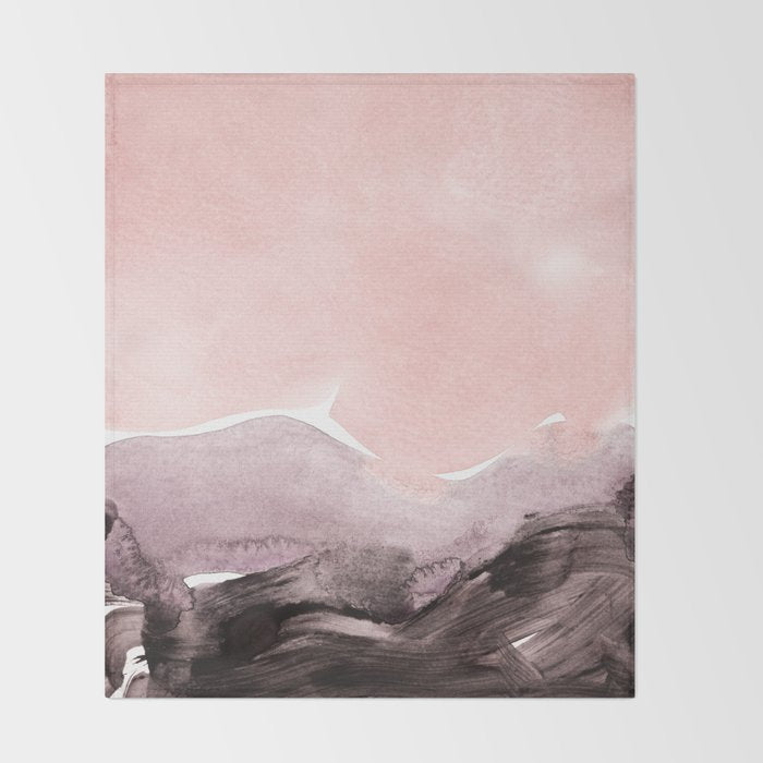 blush & mauve Throw Blanket Gallery Image 2