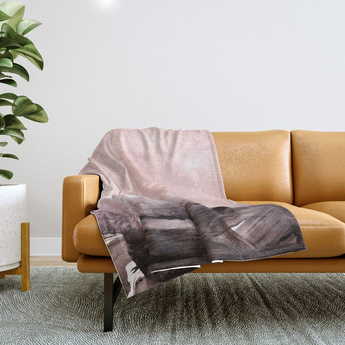 blush & mauve Throw Blanket Gallery Image 1