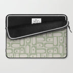 Sage Green Mid Century Modern Piquet Geometric Multi Pattern on Muted Beige Laptop Sleeve Gallery Image 2
