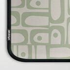 Sage Green Mid Century Modern Piquet Geometric Multi Pattern on Muted Beige Laptop Sleeve Gallery Image 3
