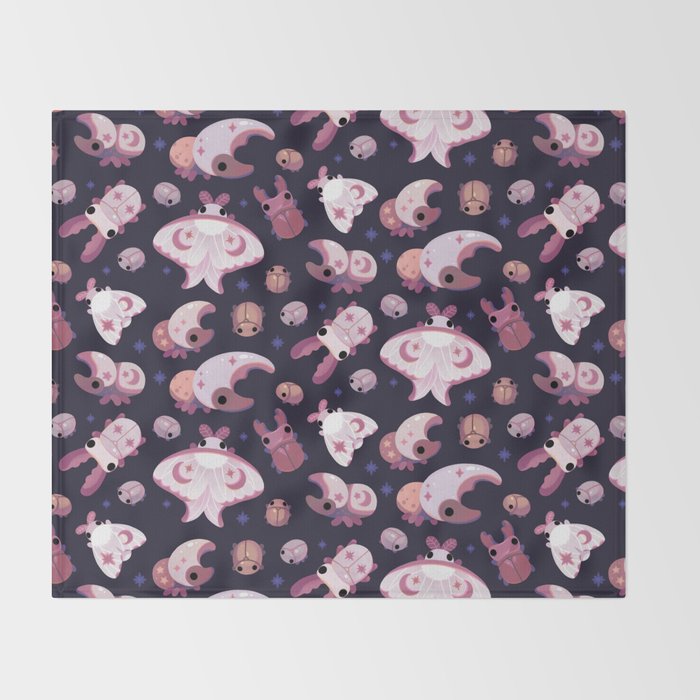 Twinkle twinkle little bugs - dark Throw Blanket Gallery Image 2