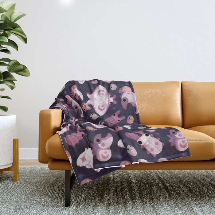 Twinkle twinkle little bugs - dark Throw Blanket Gallery Image 1