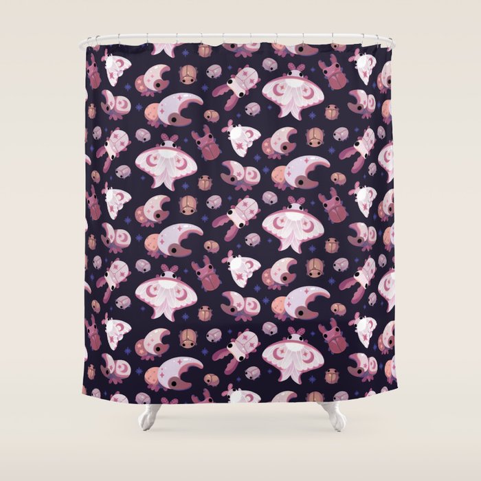 Twinkle twinkle little bugs - dark Shower Curtain Gallery Image 1