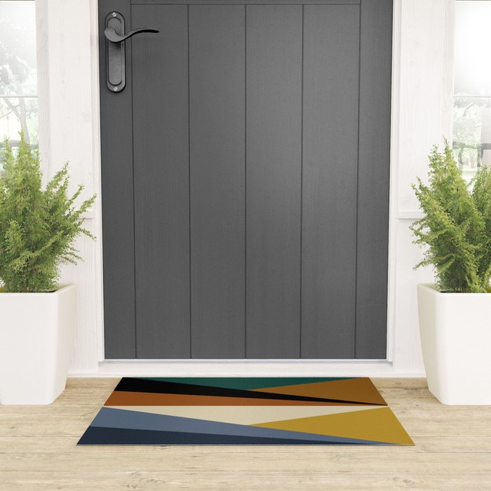 Geometric Triangles V Bold Vintage Welcome Mat Gallery Image 3