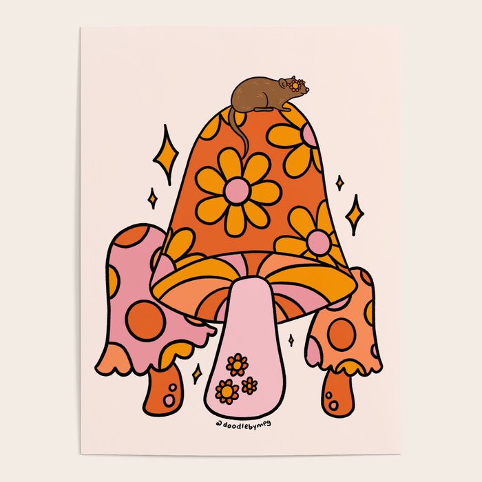 Mouse on a Mushroom Poster Gallery Image 1