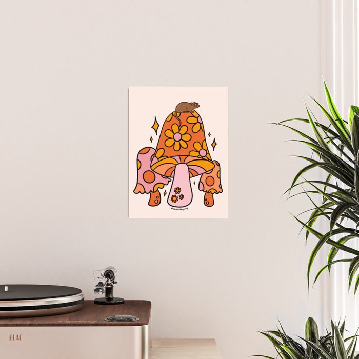 Mouse on a Mushroom Poster Gallery Image 2