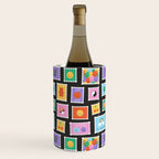 Retro funny cartoon postage stamp sticker pattern Wine Chiller Gallery Image 1