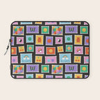 Retro funny cartoon postage stamp sticker pattern Laptop Sleeve Gallery Image 1