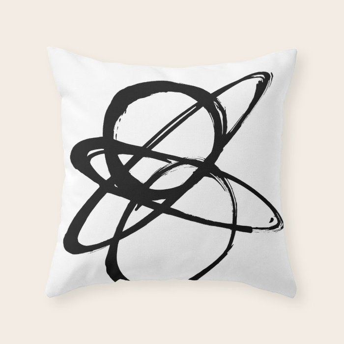 Astral Orbit White Background Throw Pillow Gallery Image 6
