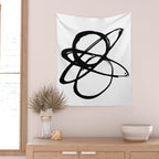 Astral Orbit White Background Wall Tapestry Gallery Image 2