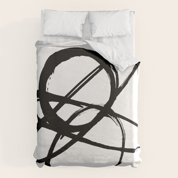 Astral Orbit White Background Duvet Cover Gallery Image 1