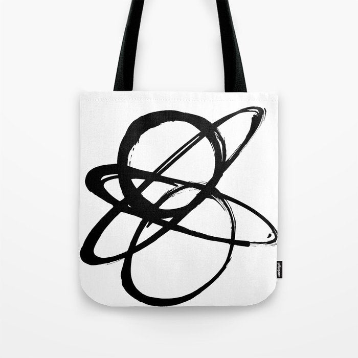 Astral Orbit White Background Tote Bag Gallery Image 1