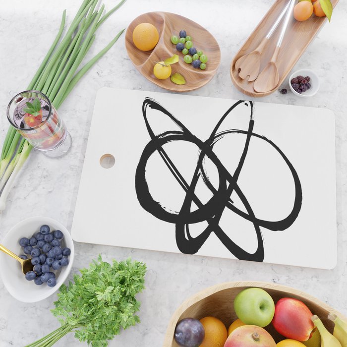 Astral Orbit White Background Cutting Board Gallery Image 2