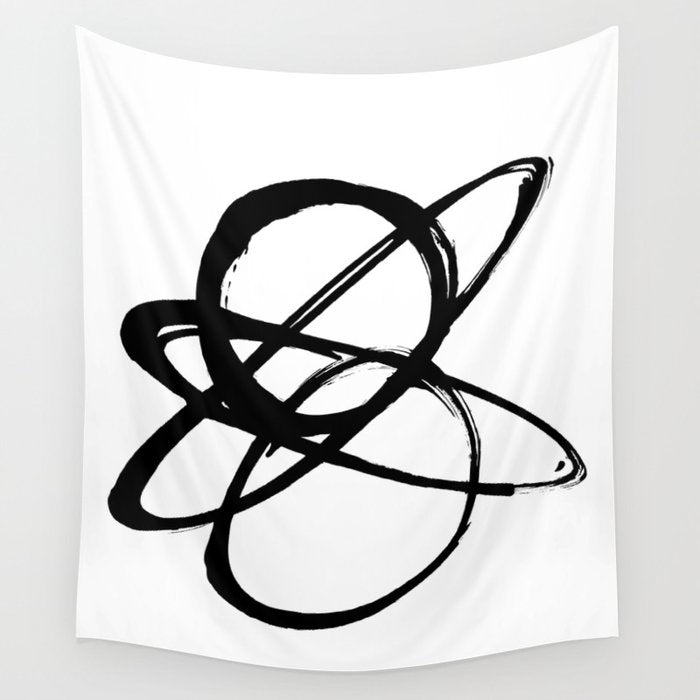 Astral Orbit White Background Wall Tapestry Gallery Image 4
