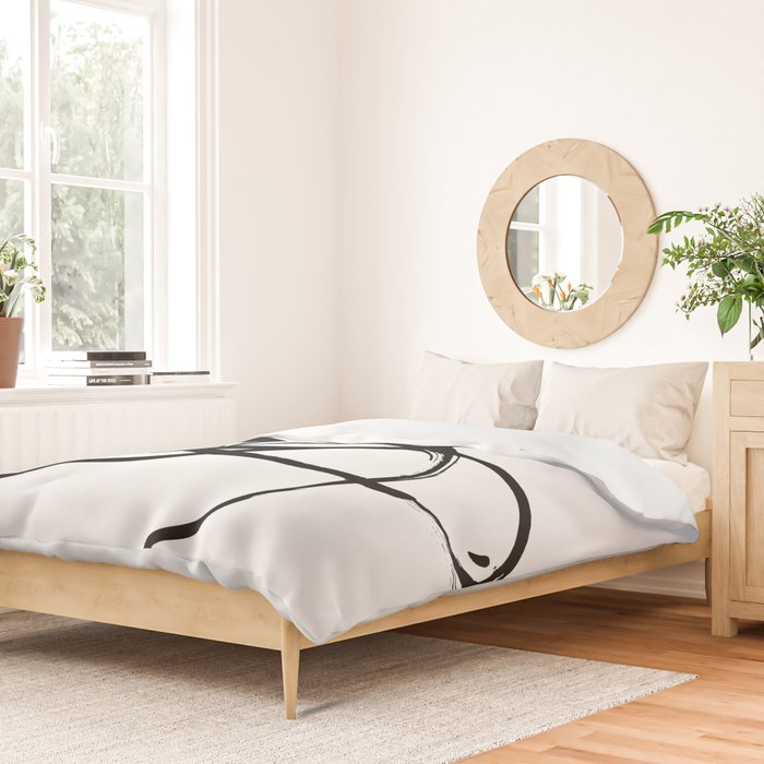 Astral Orbit White Background Duvet Cover Gallery Image 2