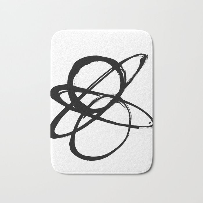 Astral Orbit White Background Bath Mat Gallery Image 1