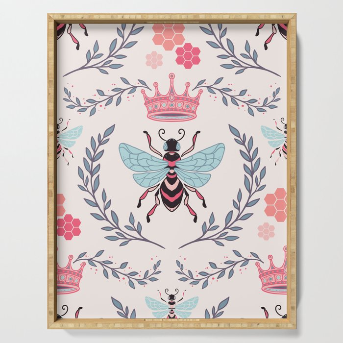 Queen Bee - Coral Pink Serving Tray Gallery Image 1
