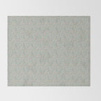 Ditsy Trailing Block Print Floral - Light Sage Green Throw Blanket Gallery Image 2