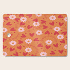 Hearts and Flowers on Orange Cutting Board Gallery Image 1