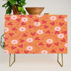 Hearts and Flowers on Orange Credenza Gallery Image 1