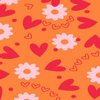 Hearts and Flowers on Orange Coffee Mug Gallery Image 2