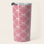 Bows & Ribbons Pattern LI 90s Bubblegum Pink Travel Mug Gallery Image 3