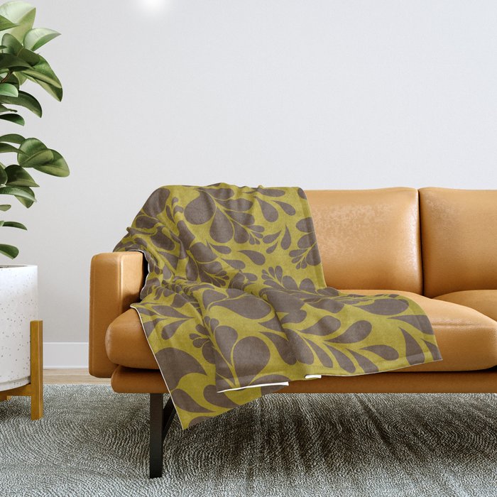 Vintage Floral Splash Pattern Throw Blanket Gallery Image 1