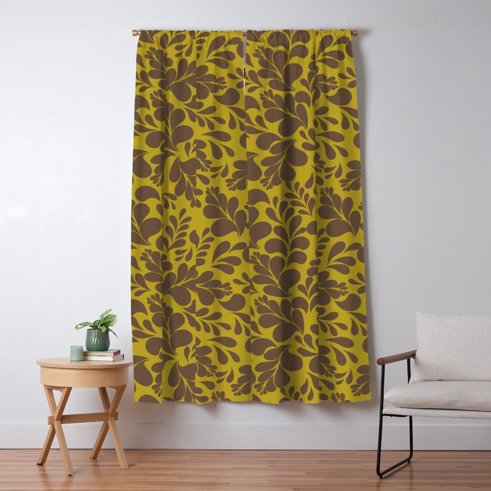 Vintage Floral Splash Pattern Window Curtain Gallery Image 1