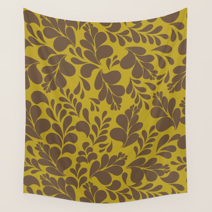 Vintage Floral Splash Pattern Wall Tapestry Gallery Image 4