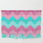 Hot Pink Turquoise Aqua Blue Chevron Zigzag Pattern Print Wall Hanging Gallery Image 1