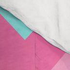 Hot Pink Turquoise Aqua Blue Chevron Zigzag Pattern Print Comforter Gallery Image 4