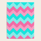 Hot Pink Turquoise Aqua Blue Chevron Zigzag Pattern Print Poster Gallery Image 4