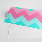 Hot Pink Turquoise Aqua Blue Chevron Zigzag Pattern Print Wrapping Paper Gallery Image 2