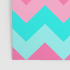 Hot Pink Turquoise Aqua Blue Chevron Zigzag Pattern Print Poster Gallery Image 3
