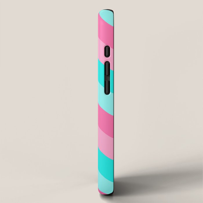 Hot Pink Turquoise Aqua Blue Chevron Zigzag Pattern Print iPhone Case Gallery Image 2