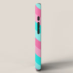 Hot Pink Turquoise Aqua Blue Chevron Zigzag Pattern Print iPhone Case Gallery Image 2