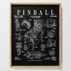 Pinball Arcade Gaming Machine Vintage Gamer Patent Print Serving Tray Gallery Image 1
