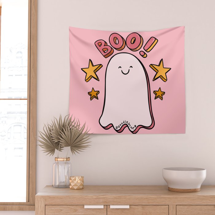 Cute Boo Wall Tapestry Gallery Image 2