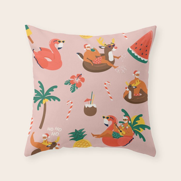 Hot Santa on vacation Throw Pillow Gallery Image 6