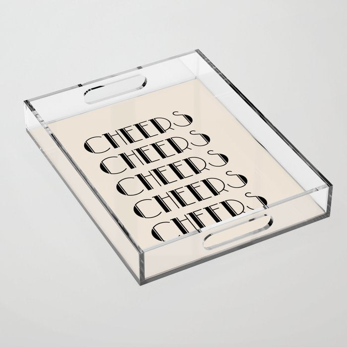 Cheers (Beige) Acrylic Tray Gallery Image 1