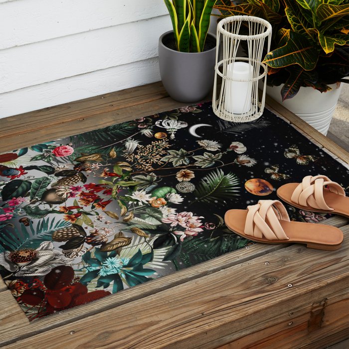 Future Garden Botanical Night Outdoor Rug Gallery Image 2