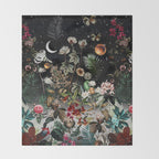 Future Garden Botanical Night Throw Blanket Gallery Image 2