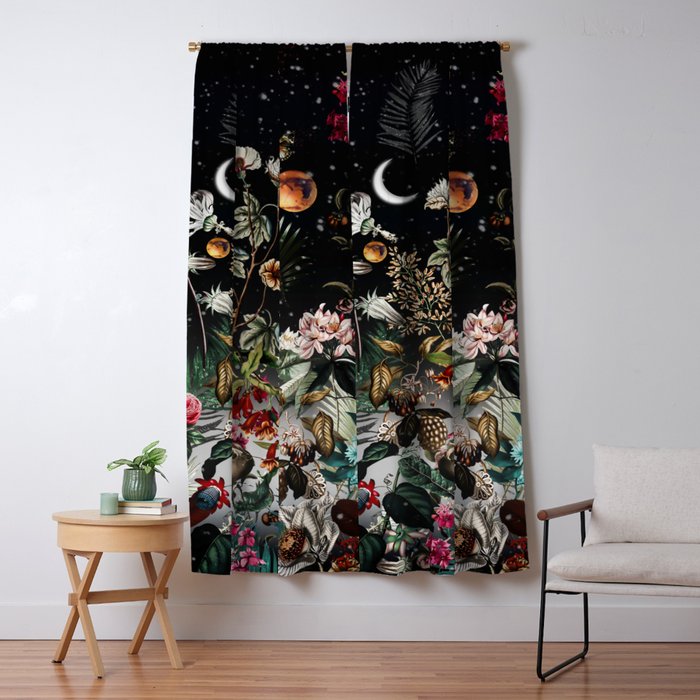 Future Garden Botanical Night Window Curtain Gallery Image 1