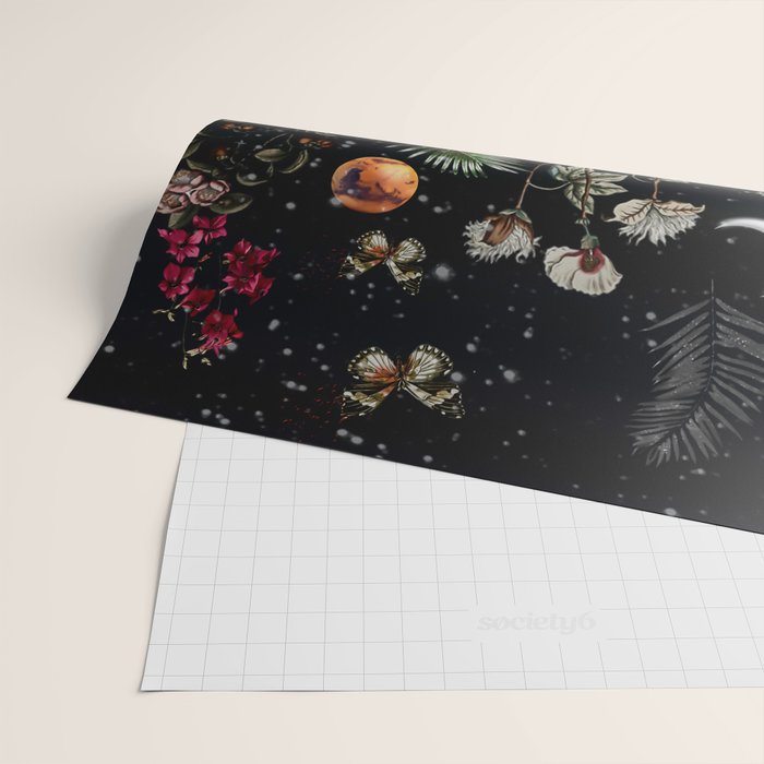 Future Garden Botanical Night Wrapping Paper Gallery Image 2