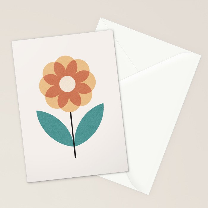 Retro Flower 2-1 Stationery Card Gallery Image 2