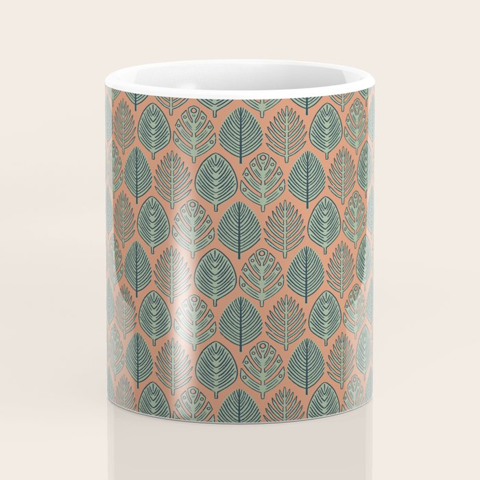 Tropical Fronds . Terracotta Coffee Mug Gallery Image 4