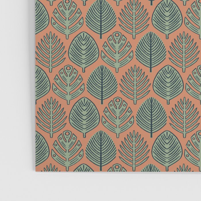 Tropical Fronds . Terracotta Poster Gallery Image 3