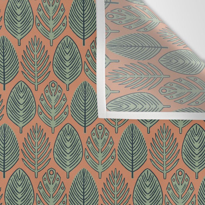 Tropical Fronds . Terracotta Wall Tapestry Gallery Image 3