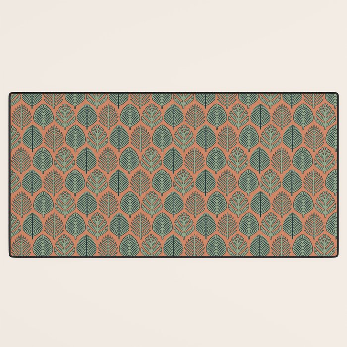 Tropical Fronds . Terracotta Desk Mat Gallery Image 3